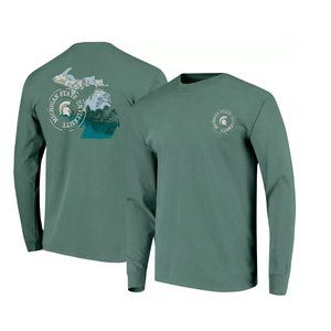 NWT Image One Men's Michigan State Spartans Green Long Sleeve T-Shirt L 2D30